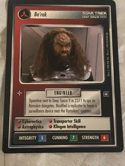 Star Trek CCG 1E DS9 BO'RAK Rare Card NEVER PLAYED - Image 1