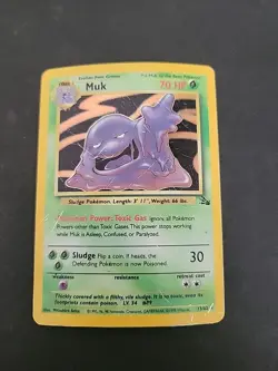 HP Pokemon TCG Muk 13/62 Fossil Holo Rare Vintage - Image 1