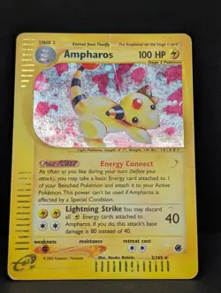 Ampharos 002/165 Expedition Base Set Holo Ultra Rare Pokemon TCG Nintendo HP - Image 3