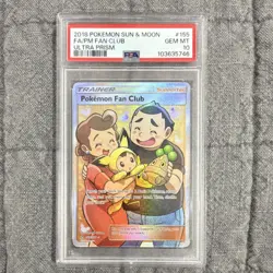 Pokemon Fan Club Full Art 155/156 SM Ultra Prism Ultra Rare Holo PSA 10 2018 - Image 1