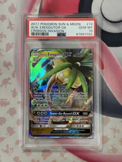 2017 POKEMON SUN & MOON CRIMSON INVASION #74 ALN. EXEGGUTOR GX CRIMSON INVASION - Image 3