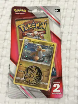 Pokemon 2 Mini Booster Packs + 1 Dragonite Promo & Coin! New! Read Description! - Image 1