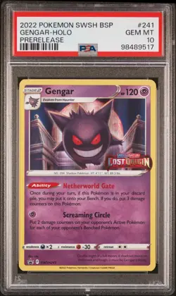 2022 Pokemon Swsh Black Star Promo Gengar Holo Prerelease PSA 10 #241 - Image 1