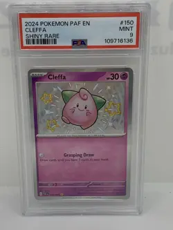 2024 POKEMON PAF EN-PALDEAN FATES SHINY RARE #150 CLEFFA PSA 9 - Image 1