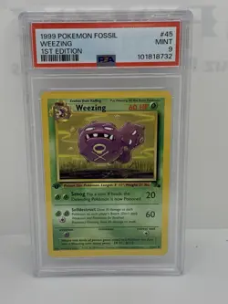 1999 Pokemon Fossil 1st Edition Weezing 45/62 PSA 9 Mint - Image 1