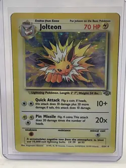 1999 Pokemon Jolteon 4/64 Jungle Holo Rare DMG - Image 1