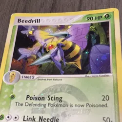 POKEMON BEEDRILL #1/112 - REVERSE HOLO RARE - FIRERED & LEAFGREEN - 90HP STAGE 2 - Image 1