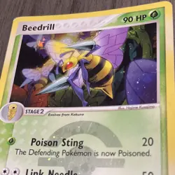 POKEMON BEEDRILL #1/112 - REVERSE HOLO RARE - FIRERED & LEAFGREEN - 90HP STAGE 2 - Image 2