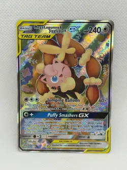 Pokemon Mega Lopunny & Jigglypuff GX (Alternate Full Art) Cosmic Eclipse 226/236 - Image 1