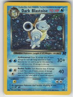 Dark Blastoise Holo 3/82 Vintage Pokemon Card Rocket Set Damaged - Image 1