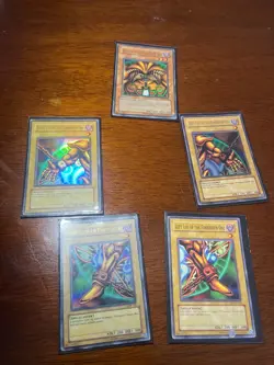 Exodia 5 card set; Head, Arm, Right arm, Left Arm, Left Leg:LOB and Right l DB1 - Image 1