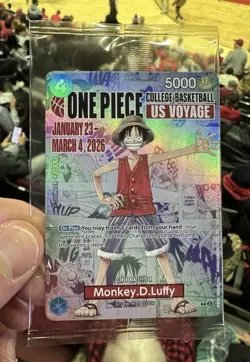 One Piece Monkey.D.Luffy College Basketball Promo Card + Rutgers Poster NEW🔥 - Image 1