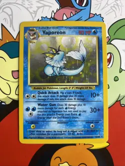 Vaporeon 12/64 No Symbol Misprint Error Holo Rare Jungle Pokemon Card LP - Image 1