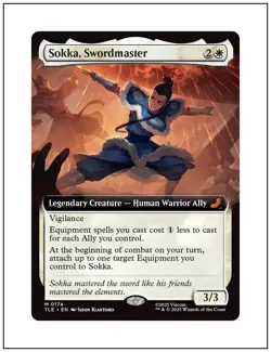 1x Sokka, Swordmaster, Extended Art, Magic the Gathering MTG NM - Image 1