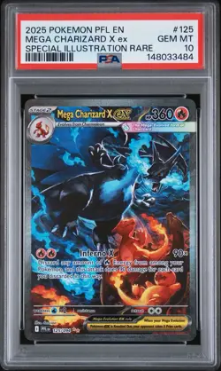 Pokemon 2025 Mega Charizard X EX 125 Phantasmal Flames SIR GEM MINT PSA 10 - Image 1