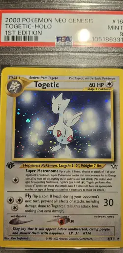 2000 Pokemon 1st Edition American Neo Genesis TOGETIC - HOLO Card # 16 PSA-9 - Image 3