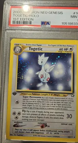 2000 Pokemon 1st Edition American Neo Genesis TOGETIC - HOLO Card # 16 PSA-9 - Image 5