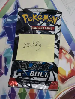 Heavy 22.38g Pokemon TCG SV 10.5 Black Bolt Booster Pack Sealed! - Image 2