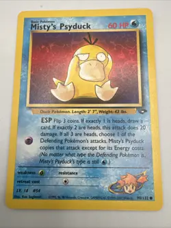 Heavily Played Misty's Psyduck - 90/132 - Common - Unlimited Edition Pokemon Gym - Image 1
