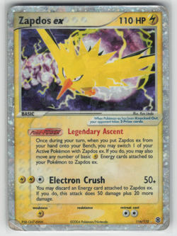 Zapdos ex 116/112 Secret Rare FireRed & LeafGreen Pokemon Card Damaged - Image 1