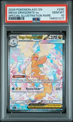 2026 POKEMON ASCENDED HEROES SPECIAL ILLUSTRATION RARE MEGA DRAGONITE EX PSA 10 - Image 1