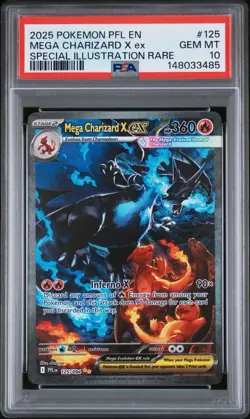 Pokemon 2025 Mega Charizard X EX 125 Phantasmal Flames SIR GEM MINT PSA 10 - Image 1