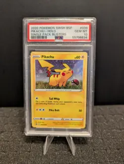 Pokemon Pikachu SWSH039 Single Pack Blisters Black Star Promo PSA 10 - Image 1
