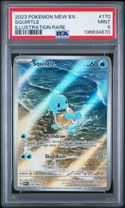 2023 POKEMON MEW EN-151 ILLUSTRATION RARE #170 SQUIRTLE PSA 9 - Image 1