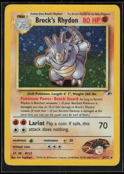 Pokemon TCG Brock's Rhydon #002/132 Gym Heroes - Image 1