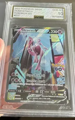 Mewtwo V (Alternate Full Art) 072/078 Pokemon GO Holo - Image 1