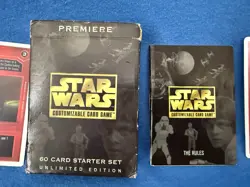 1995 Star Wars Customizable Card Game 60 Card Premier Starter Set w/ Han Solo - Image 3