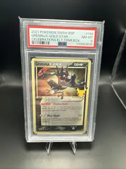 Pokemon TCG Greninja Gold Star Celebrations Promo Card SWSH144 Holo PSA 8 NM-MT - Image 1