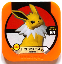 Jolteon Pokemon Tretta Plastic Tile Card Coin Nintendo Japan Game No.47 Vintage - Image 1