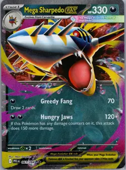Mega Sharpedo ex 061/094 Near Mint Pokemon Card - Image 1