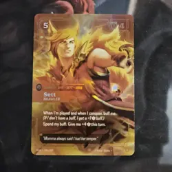 Riftbound Origins OGN-164 Sett, Brawler League of Legends Foil Sett Card - Image 1