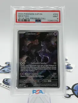 2023 POKEMON SVP EN-SV BLACK STAR PROMO 151 ULTRA-PREM COLL #052 MEWTWO PSA 9 - Image 1