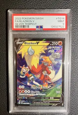 Pokemon Blaziken V Silver Tempest Trainer Gallery Full Art #TG14 PSA 9 Mint - Image 1