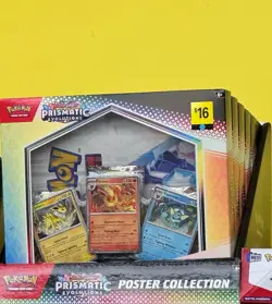 Case of 6 SEALED Pokemon S&V Prismatic Evolutions Poster Collection wDisplay Box - Image 1