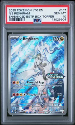 2025 POKEMON JTG EN-JOURNEY TOGETHER #167 N'S RESHIRAM PSA 10 - Image 1