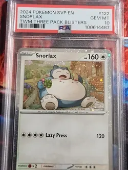 Pokemon TCG Snorlax SVP 122 Twilight Masquerade Black Star Promo PSA 10 - Image 2