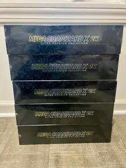 LOT OF 5 Pokemon TCG Mega CHARIZARD X ex Ultra-Premium Collection Box - Sealed - Image 3