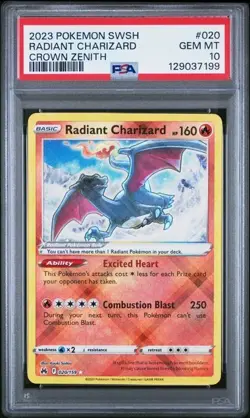 PSA 10 Radiant Charizard #20 - Pokemon Crown Zenith - Pokemon TCG GEM MINT - Image 1