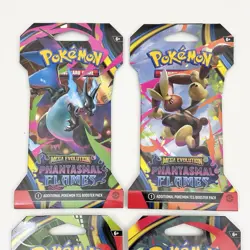Pokemon TCG Mega Evolution Phantasmal Flames 4x Sleeved Booster Pack Art Set NEW - Image 2