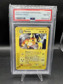 2002 POKEMON EXPEDITION #25 RAICHU-HOLO PSA 8 - Image 1