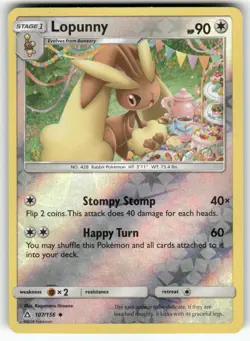 Lopunny SM - Ultra Prism Uncommon,Reverse Holo Pokemon Lightly played - Image 1