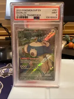 2023 POKEMON SVP EN-SV BLACK STAR PROMO 151 ELITE TRAINER BOX #051 SNORLAX PSA 9 - Image 1