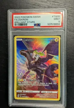 2022 🌌 Pokemon SWSH Brilliant Stars Full Art Zekrom #TG05 PSA 9 MINT ✨ - Image 2