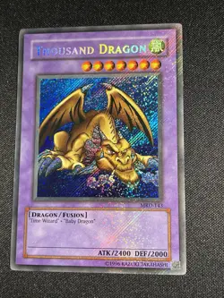 Yugioh Thousand Dragon MRD-143 Secret Rare Misprint Foil Bleed Original Print - Image 2