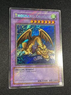 Yugioh Thousand Dragon MRD-143 Secret Rare Misprint Foil Bleed Original Print - Image 3