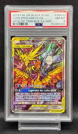 PSA 8 Moltres & Zapdos & Articuno GX SM210 Promo Pokemon Card German - Image 4